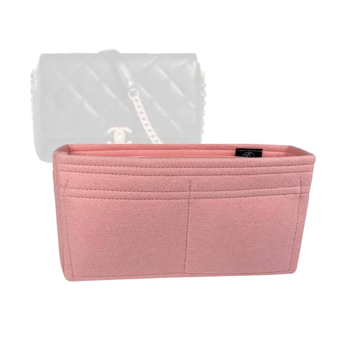 Customizable Felt Tote Bag Organizer, Purse Insert (Top Zip, Detachable Zip Pouch Inside)